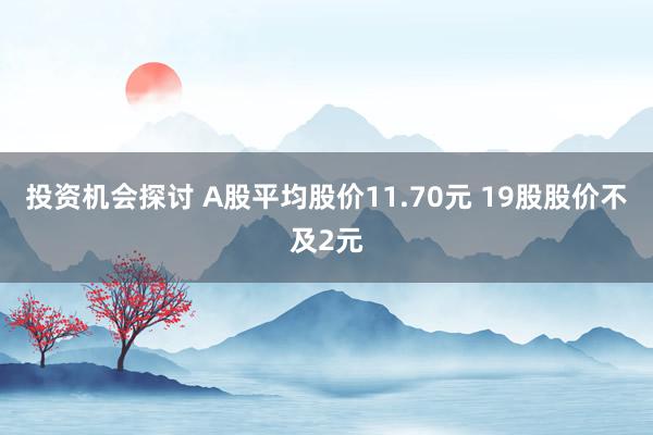 投资机会探讨 A股平均股价11.70元 19股股价不及2元