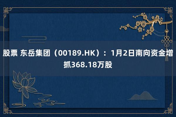 股票 东岳集团（00189.HK）：1月2日南向资金增抓368.18万股