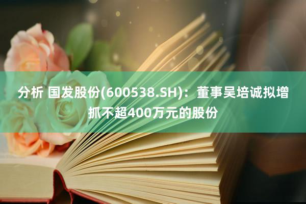 分析 国发股份(600538.SH)：董事吴培诚拟增抓不超400万元的股份