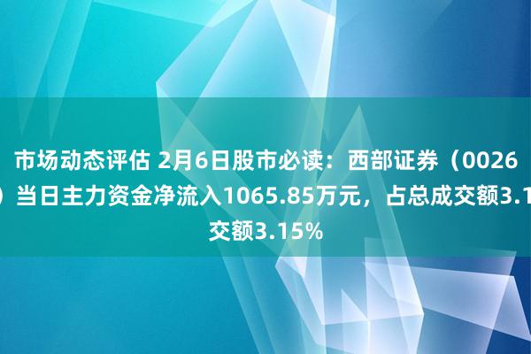 市场动态评估 2月6日股市必读：西部证券（002673）当日主力资金净流入1065.85万元，占总成交额3.15%