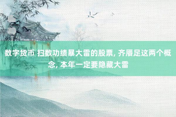 数字货币 扫数功绩暴大雷的股票, 齐餍足这两个概念, 本年一定要隐藏大雷