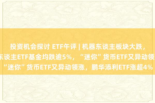 投资机会探讨 ETF午评 | 机器东谈主板块大跌，机器东谈主ETF、机器东谈主ETF基金均跌逾5%，“迷你”货币ETF又异动领涨，鹏华添利ETF涨超4%