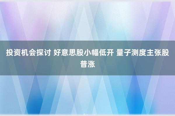 投资机会探讨 好意思股小幅低开 量子测度主张股普涨